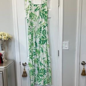 Place Green Leaf Print Maxi Dress